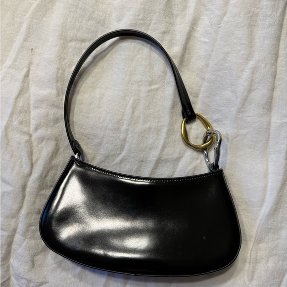 STAUD Ollie Black and Gold Shoulder Bag - Picture 2 of 3